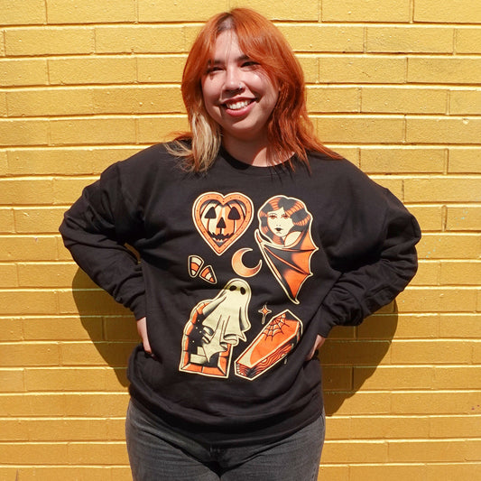 Halloween Tattoo Flash Art Sweatshirt (S-4X)