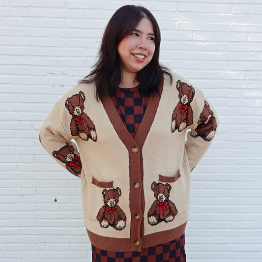 Teddy Bear Oversized Cardigan (S/M - 1X/2X)